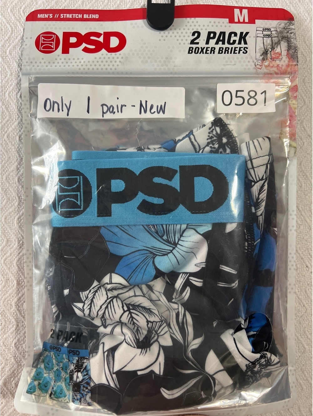 PSD Men's Floral Boxer Briefs - Size Medium - New Without Tags